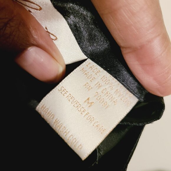 Delicates | Vintage Black Nylon Lace Chemise or Slip (Size Medium) - Picture 4 of 12